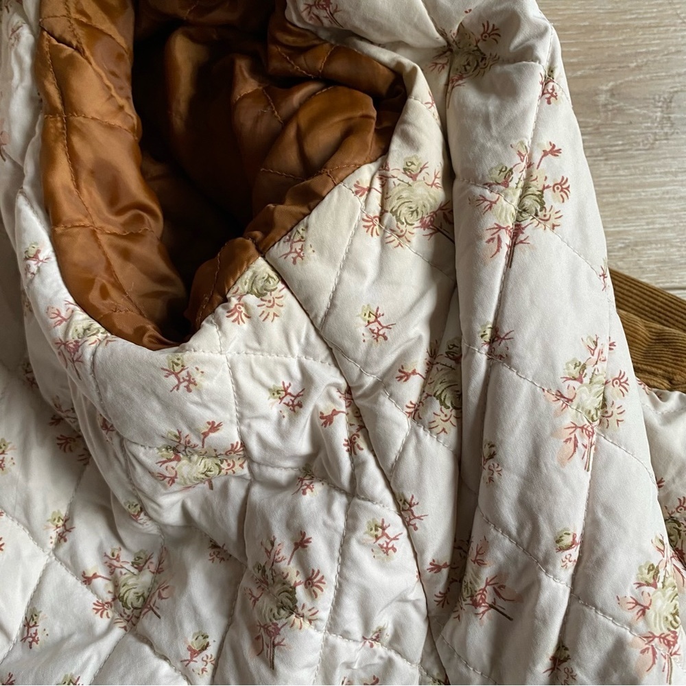 Vintage Roots Corduroy jacket faux Sherpa ditsy floral feminine floral lined XL - Picture 6 of 12